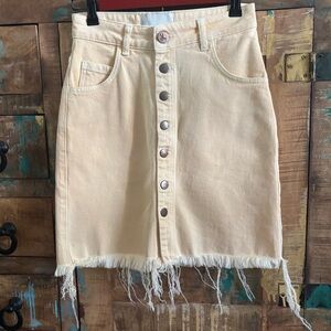 One Teaspoon Light Sherbet Button down Midi Jean Skirt NWT